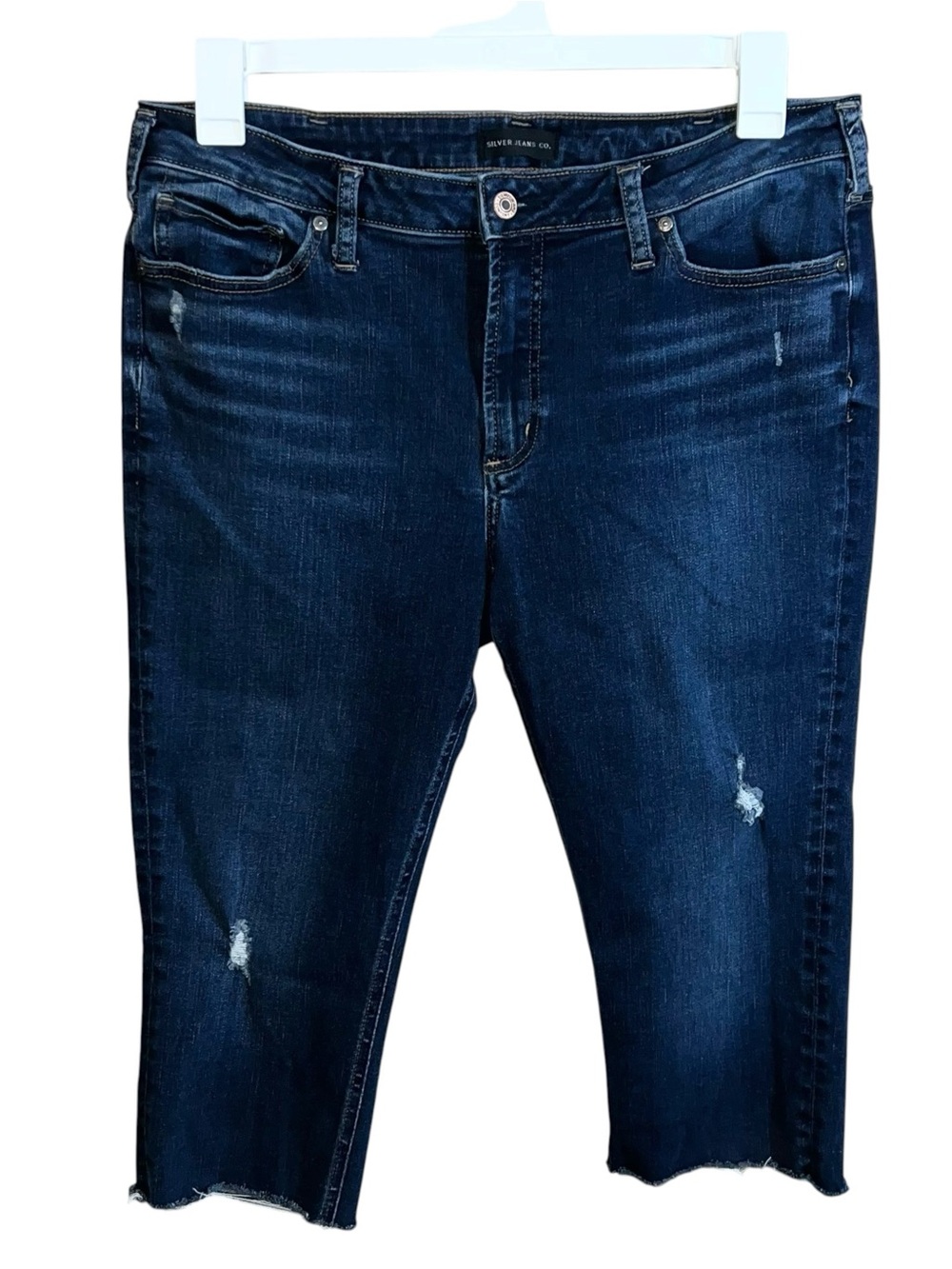 Silver Jeans CO. Most Wanted Skinny Crop Jeans Women’s 34x19 Blue Dark Wash